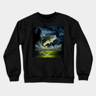 Bass Jumping At Night Crewneck Sweatshirt